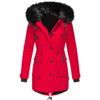 Parka voor dames met capuchon, knopen en zakken