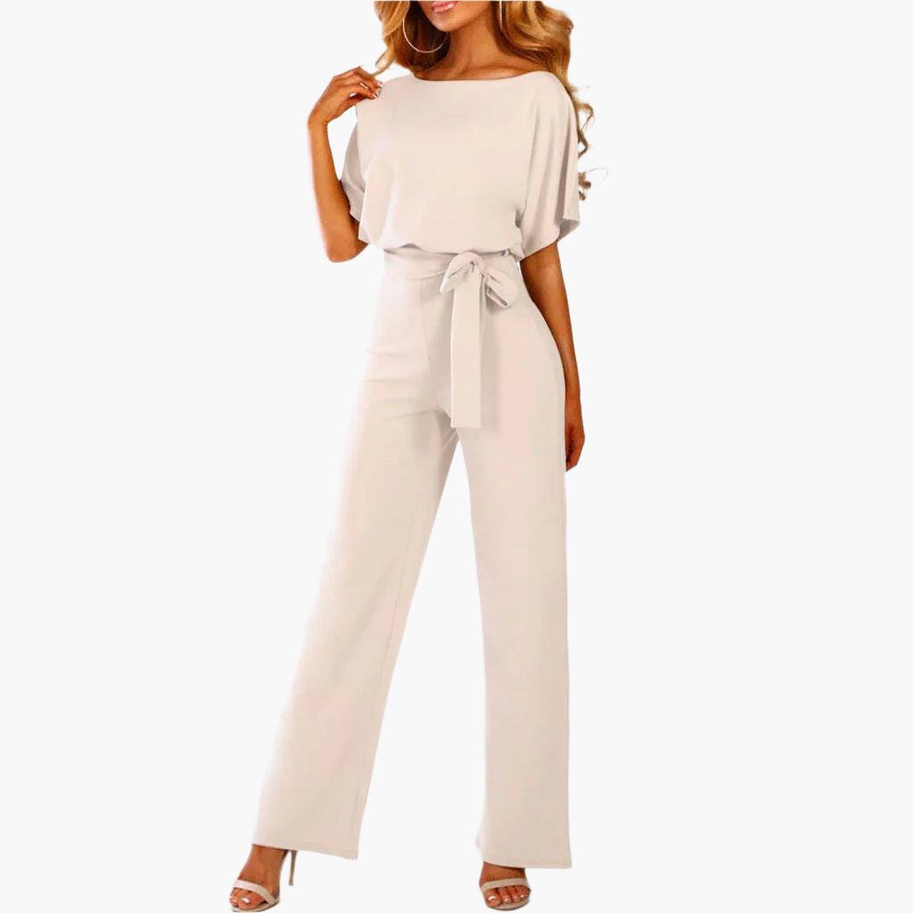 Dam Elegant jumpsuit med vida ben och midjebälte för speciella tillfällen