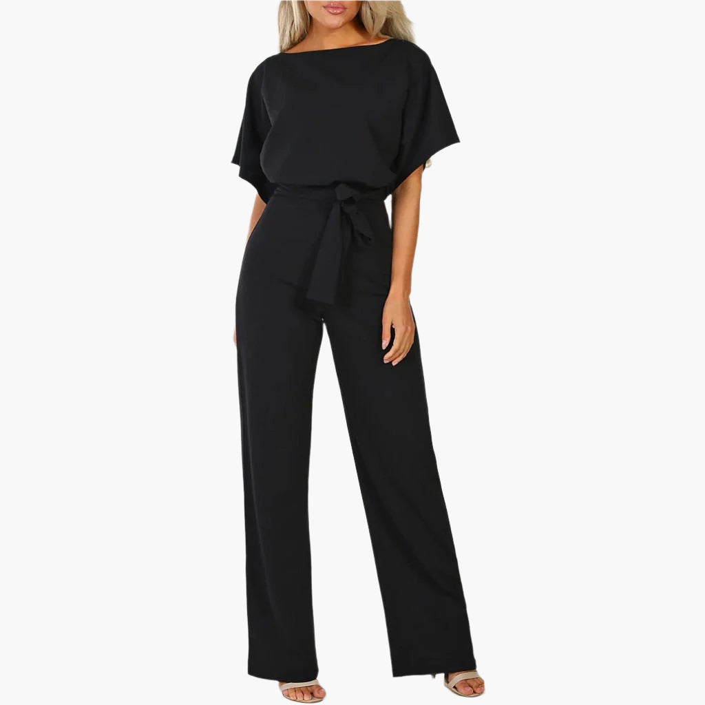 Dam Elegant jumpsuit med vida ben och midjebälte för speciella tillfällen