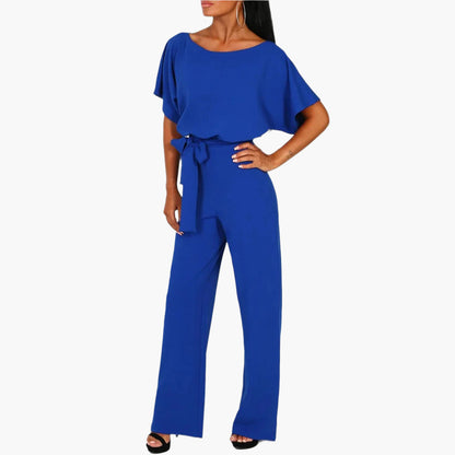 Dam Elegant jumpsuit med vida ben och midjebälte för speciella tillfällen