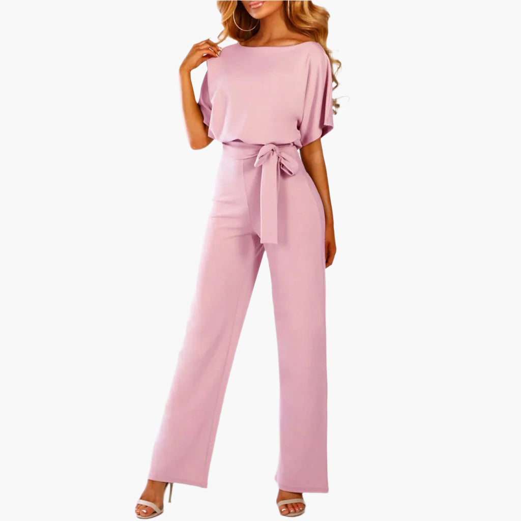 Dam Elegant jumpsuit med vida ben och midjebälte för speciella tillfällen