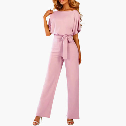 Dam Elegant jumpsuit med vida ben och midjebälte för speciella tillfällen