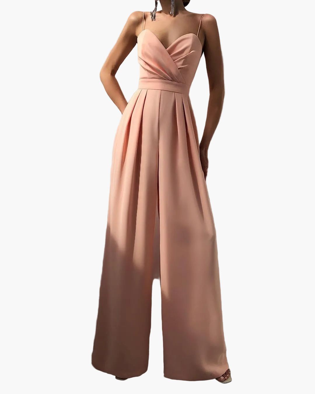 Dam jumpsuit elegant med spaghettiband – Perfekt för kontor, event & fritid