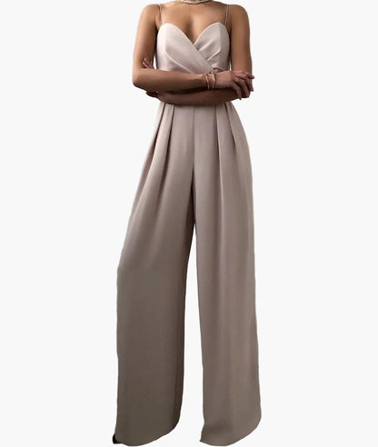 Dam jumpsuit elegant med spaghettiband – Perfekt för kontor, event & fritid