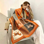 Oversized damessjaal met bloemenpatroon