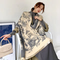 Oversized damessjaal met bloemenpatroon