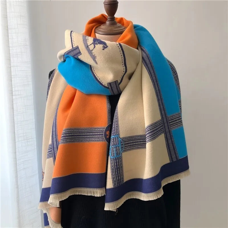 Oversized damessjaal met bloemenpatroon