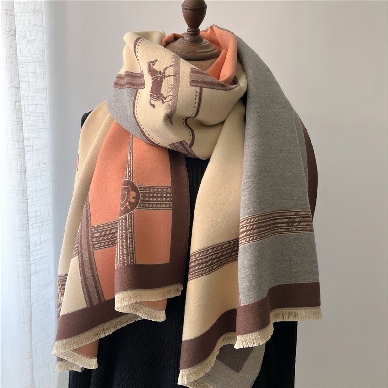 Oversized damessjaal met bloemenpatroon