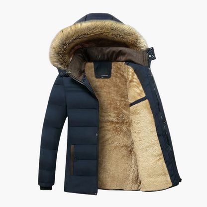 Parka Invernale da Uomo con Cappuccio e Pelliccia Sintetica – Giacca Outdoor Imbottita per Quotidiano e Tempo Libero