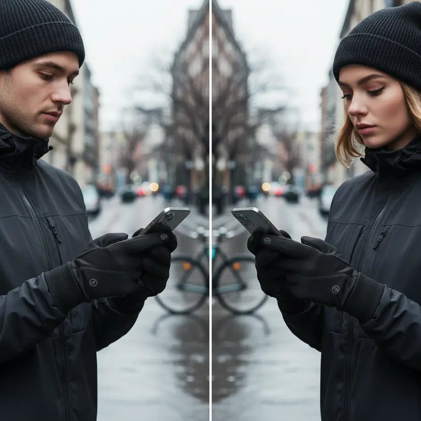 Winddichte handschoenen met touchscreenfunctie en antislip handpalm