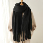Oversized damessjaal met franjes