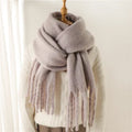 Oversized damessjaal met franjes