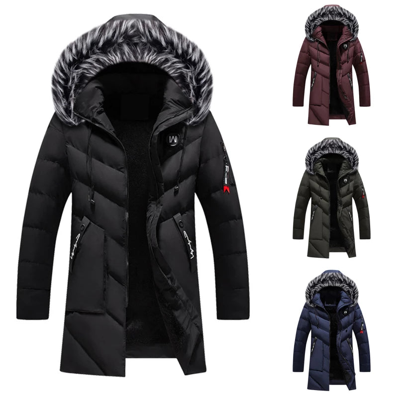 Veste d'hiver pour homme avec capuche – Veste d'extérieur chaude et élégante pour les jours froids