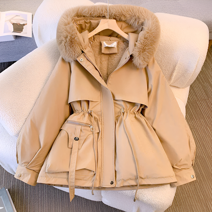 Parka d’hiver pour femme avec capuche en fourrure – Manteau élégant et chaud pour le quotidien et les loisirs