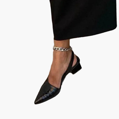 Damen Slingback Pumps mit spitzer Kappe und Blockabsatz – Elegante Schuhe für Alltag und besondere Anlässe