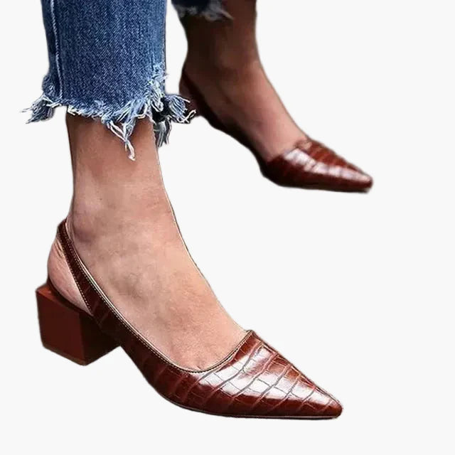 Damen Slingback Pumps mit spitzer Kappe und Blockabsatz – Elegante Schuhe für Alltag und besondere Anlässe