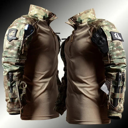 Męski taktyczny kombinezon – Militarny zestaw combat na outdoor, survival i airsoft