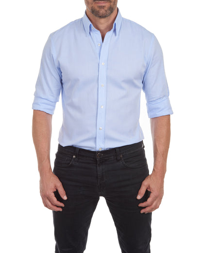Herre zip-fit skjorte modern slim – Skjult lynlås til business & fritid