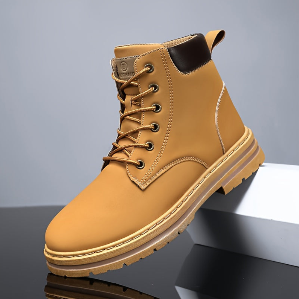 Herren Worker Stiefel mit Schnürung und Profilsohle