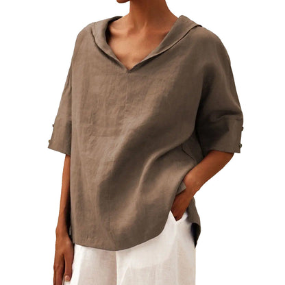 Damen Halbarm Bluse für Büro und Freizeit – Legerer Komfort, Eleganter Look