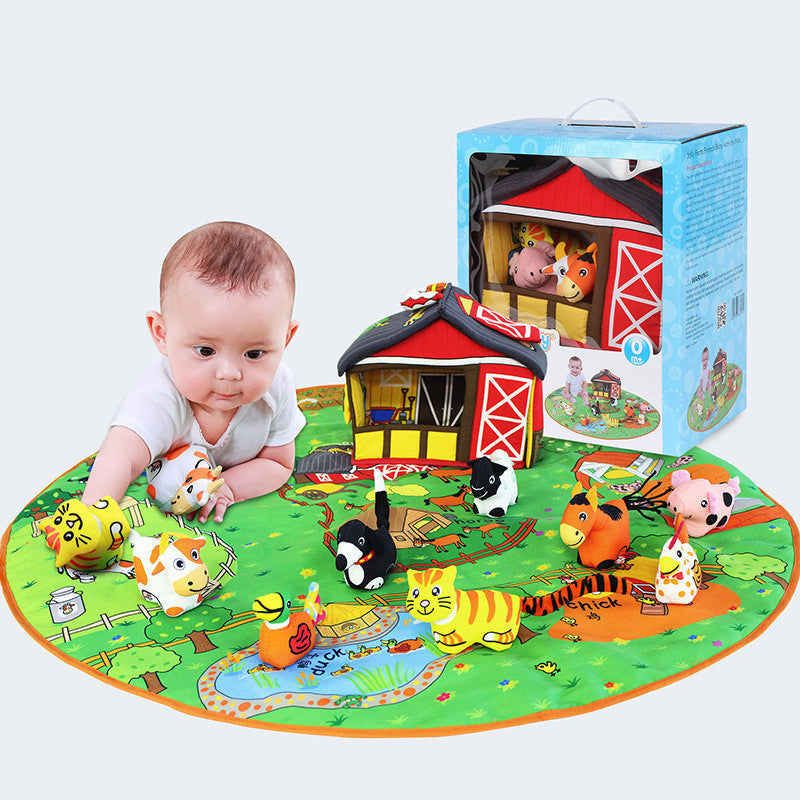 Alfombra de juego para bebé estilo jungla – Manta para gatear con figuras de animales para niños y niñas, juguete educativo, alfombra de actividades