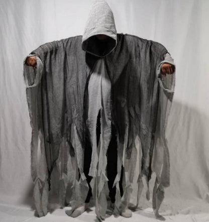 Halloween Herre & Dame Døden Kostyme – Uhyggelig Kappe med Hette for Halloweenfester & Dekorasjon