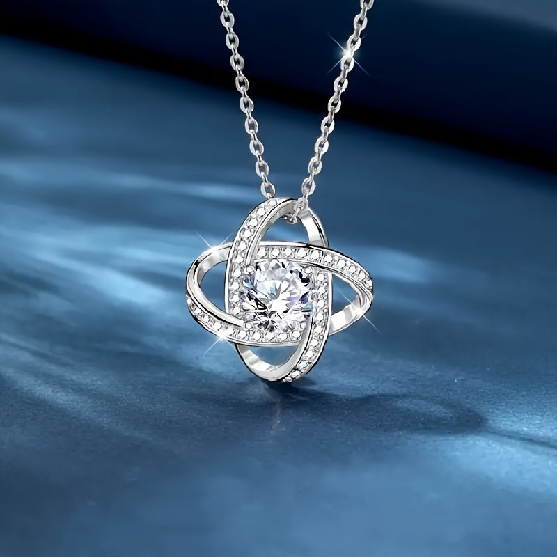 Damen Schmuckset – Elegante Halskette mit Liebesknoten und Geschenkbox – Perfekte Geschenkidee für Mama zum Muttertag
