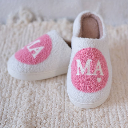Chaussons femme avec inscription MAMAN – Mules douillettes pour la maison et idée cadeau