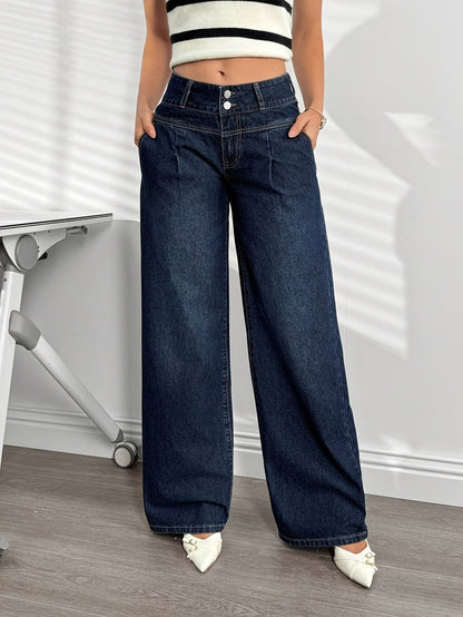 Damen High Waist Weite Jeans – Modische Flared Jeans für Freizeit & Alltag