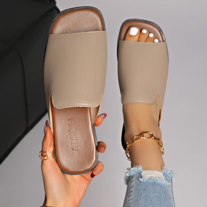 Damen Slip-On Sandalen mit eckiger Spitze – Moderner Sommerschuh für Alltag und Freizeit