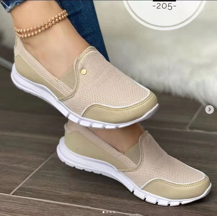 Dames Slip-On Vrijetijdsschoenen – Comfortabele ademende sneakers voor dagelijks gebruik en vrije tijd