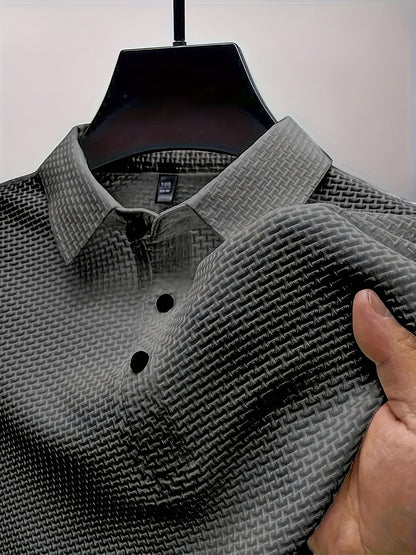 Męska koszulka polo z krótkim rękawem, casual, letni styl, z listwą na guziki