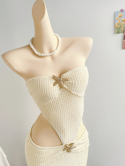 Dame aftenkjole elegant strand cut-out maxikjole for ferie og arrangementer