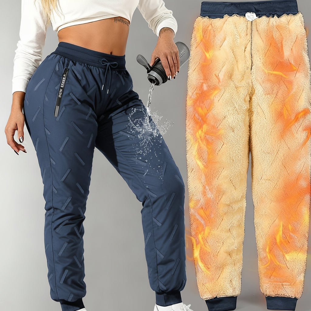 Pantaloni da jogging invernali da donna, imbottiti e idrorepellenti, per sport e tempo libero