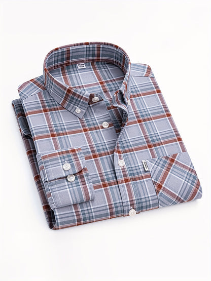 Herren Freizeithemd Kariert Langarm Modern Regular Fit – Stilvolles Hemd für Alltag & Büro