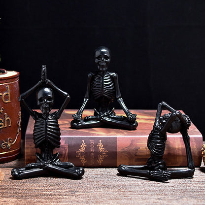 Halloween dekoration skelet yoga-figurer – Sjov uhyggelig dekoration til fester og hjem