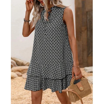 Natalie – Boho letnia sukienka bez rękawów z kwiatowym wzorem