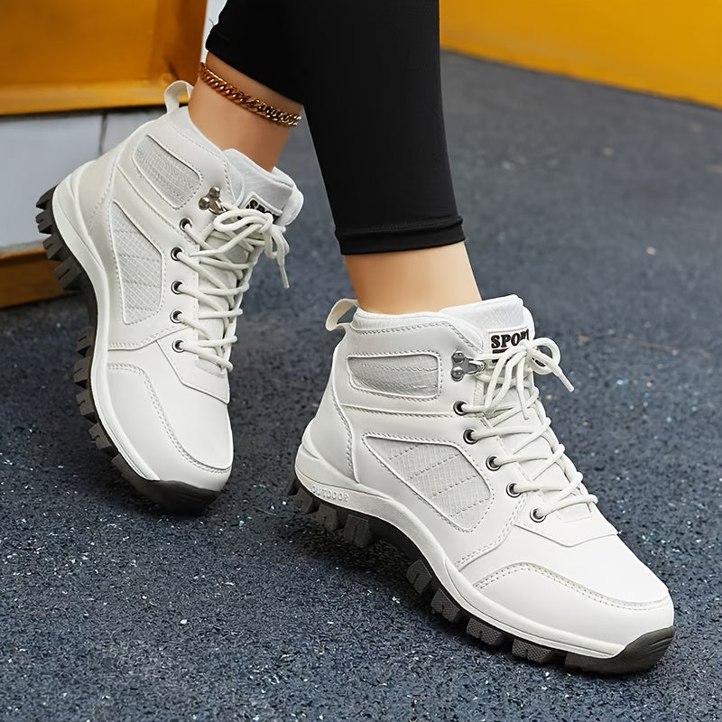 Wanderstiefel Damen Sportlich High-Top Schnürsenkel Profilsohle Trekking