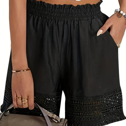 Dame sommershorts med heklet blonde – fritid og ferie, normal passform