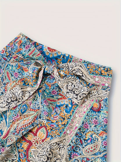Abito a portafoglio da donna in elegante stile boho per estate e tempo libero