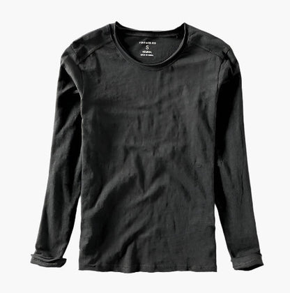 Maglia a maniche lunghe da uomo con effetto a strati e scollo a V – Maglia casual moderna per tutti i giorni