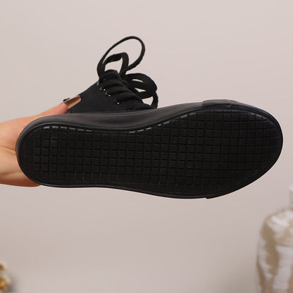 Damen Mid-Calf Schnür-Sneaker mit Reißverschluss Weiß