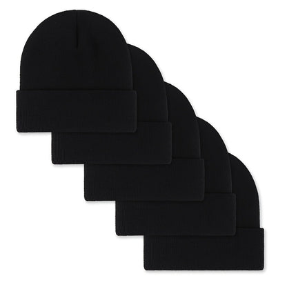 Set di 5 berretti unisex, berretti in maglia a coste di diversi colori