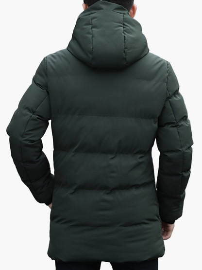 Herre vinter quiltet jakke med hætte – Moderne outdoorjakke til hverdag og fritid