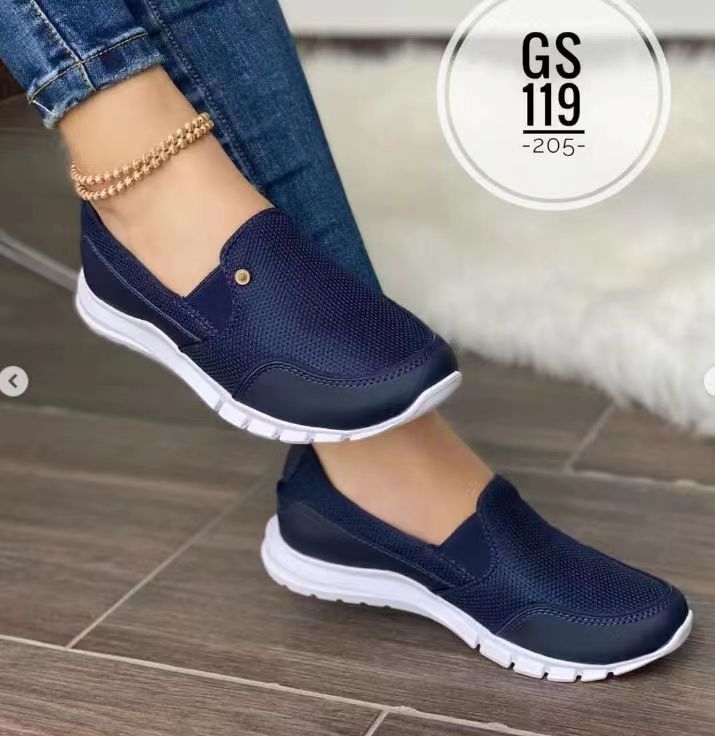 Dames Slip-On Vrijetijdsschoenen – Comfortabele ademende sneakers voor dagelijks gebruik en vrije tijd