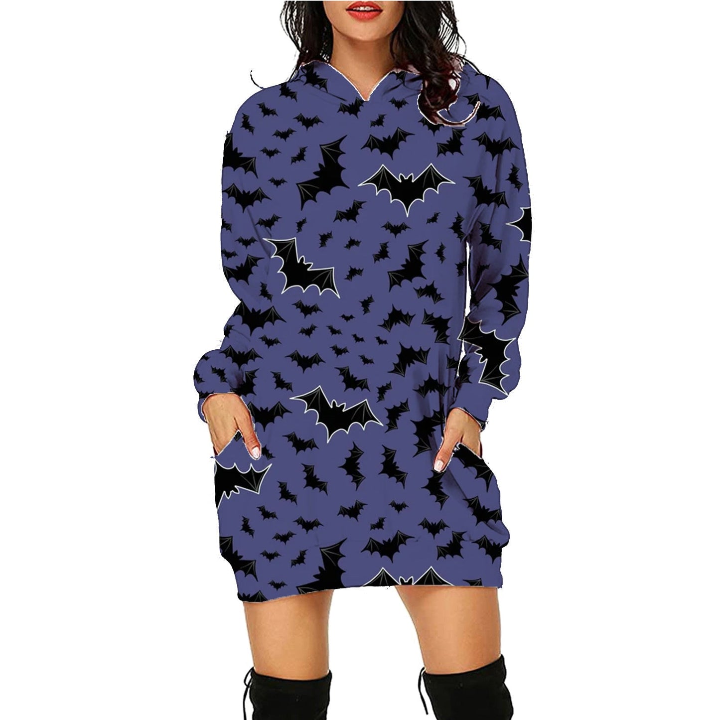Dame Halloween Hoodie Kjole – Morsomt Kostyme for Halloweenfester og Skumle Anledninger