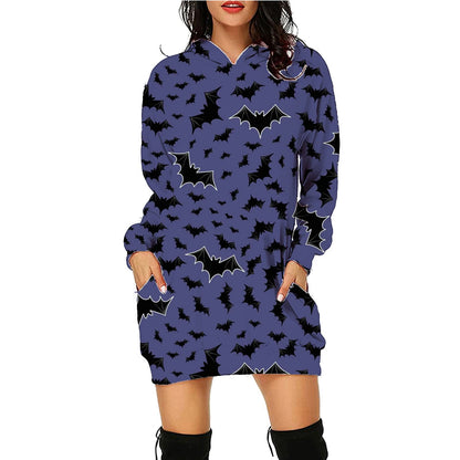 Dame Halloween Hoodie Kjole – Morsomt Kostyme for Halloweenfester og Skumle Anledninger