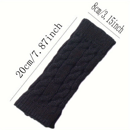Gestrickte fingerlose Handschuhe – Armstulpen mit Zopfmuster in verschiedenen Farben