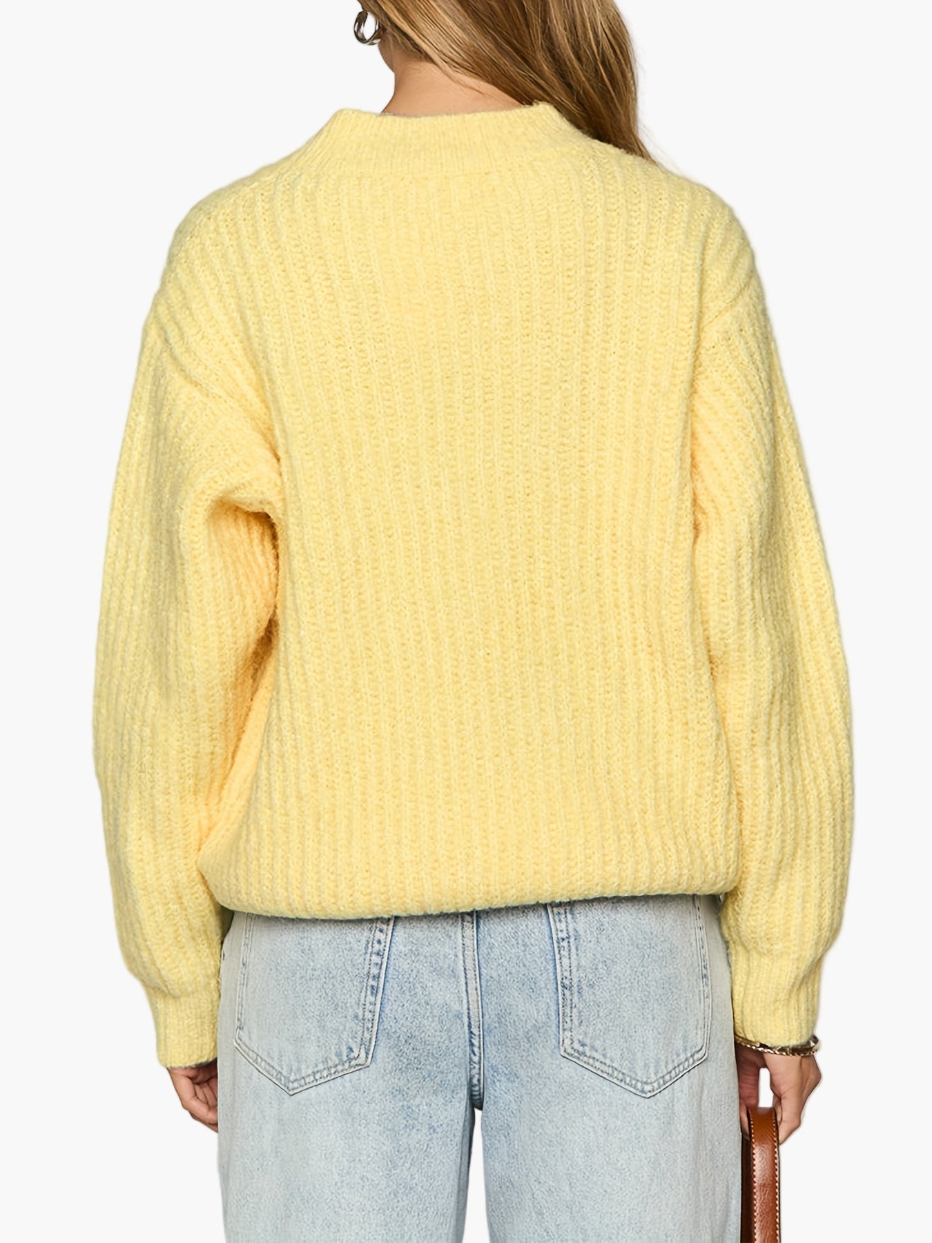 Dame Strikpullover med løs pasform Casual efterår vinter modestil