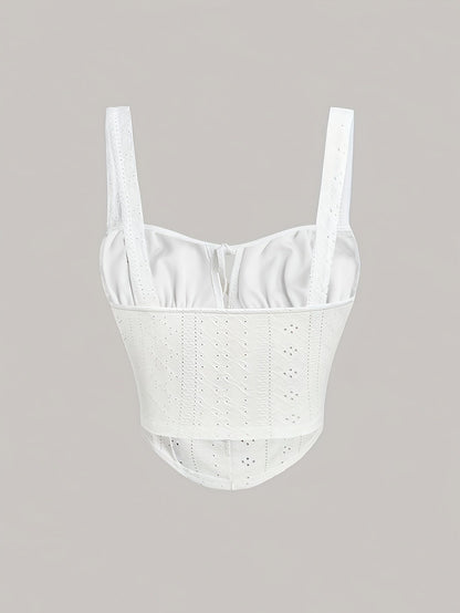 Damski top gorsetowy w stylu boho z ozdobnym sznurowaniem – modny bustier na wiosnę i lato